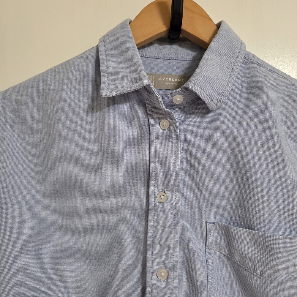 Everlane 100% Organic Cotton Button Up Denim Shirt In Baby Blue - Picture 4 of 9
